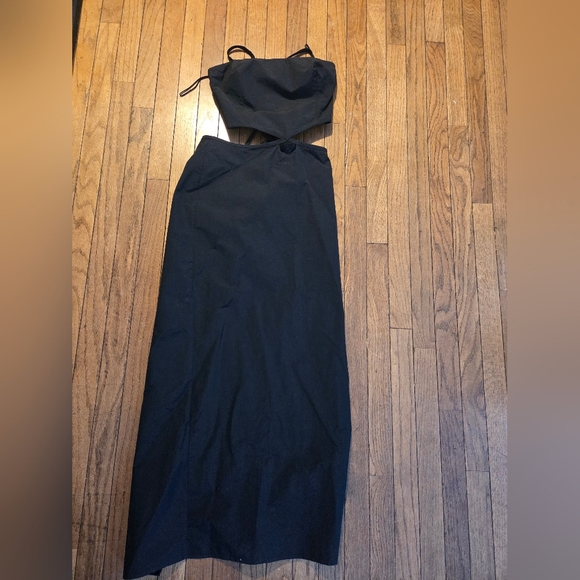 Christopher Esber Black Strapless Cut Out Loophole Party Long Maxi Dress Size 8 - Picture 3 of 10